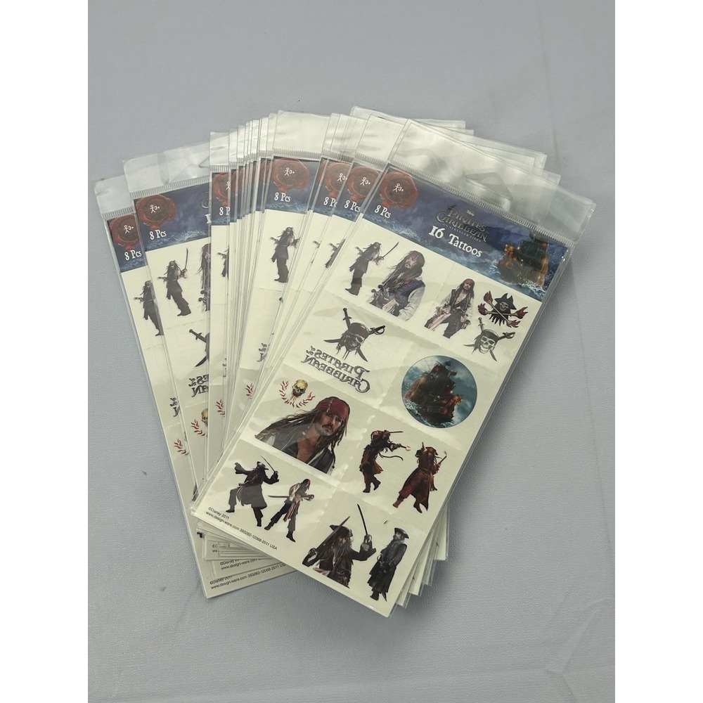 Disney Pirates Caribbean On Stranger Tides Tattoos 2011 NOS Lot 23 Packs Jack